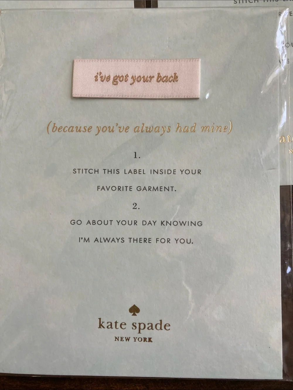 kate spade ‘Ive got your back’ sew- in labels 3